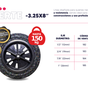 Rueda Maciza Línea Fuerte 3.25x8